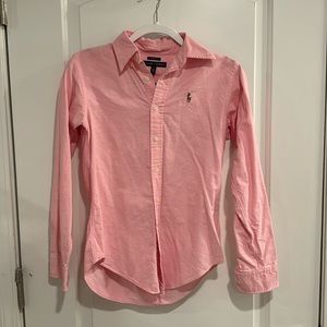 Ralph Lauren classic fit pink button down 100% cotton size 2